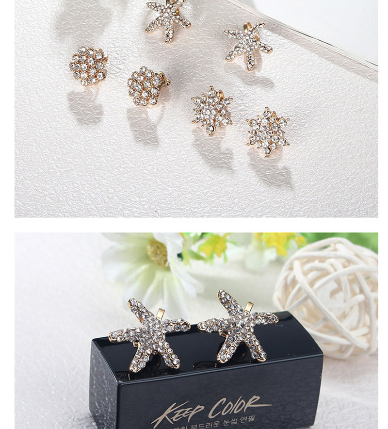 Fashion Silver Color Starfish Shape Decorated Earrings,Stud Earrings