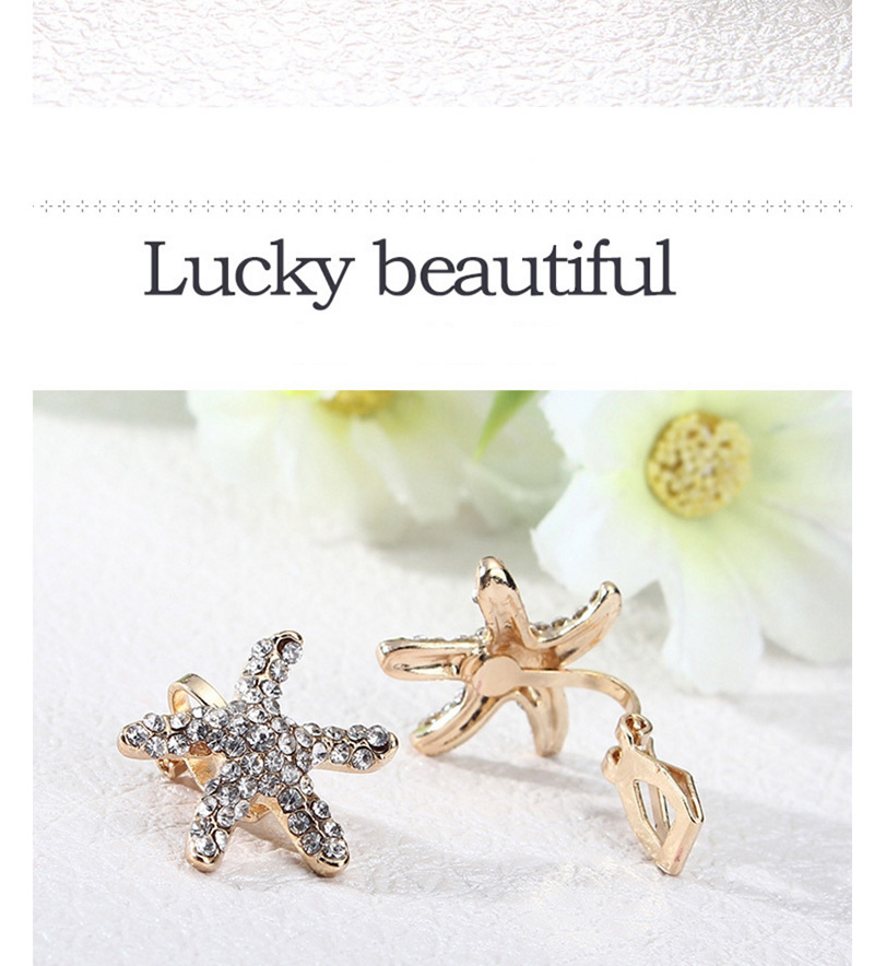 Fashion Gold Color Starfish Shape Decorated Earrings,Stud Earrings