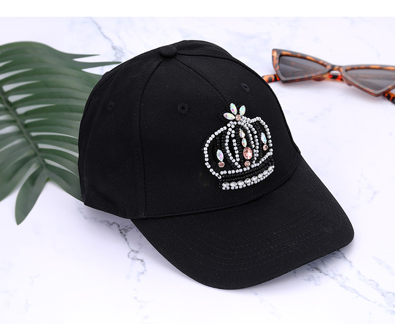 Fashion Black Crown Shape Decorated Baseball Cap,Baseball Caps