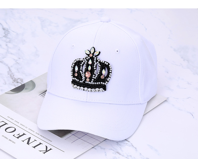 Fashion White Crown Shape Decorated Baseball Cap,Baseball Caps