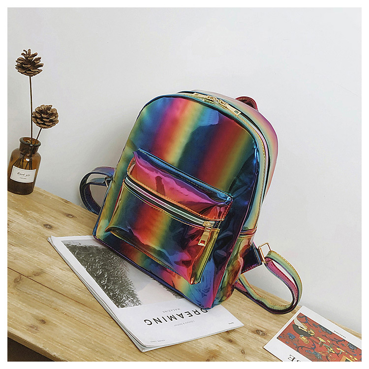 Fashion Multi-color Zipper Decorated Backpack,Backpack