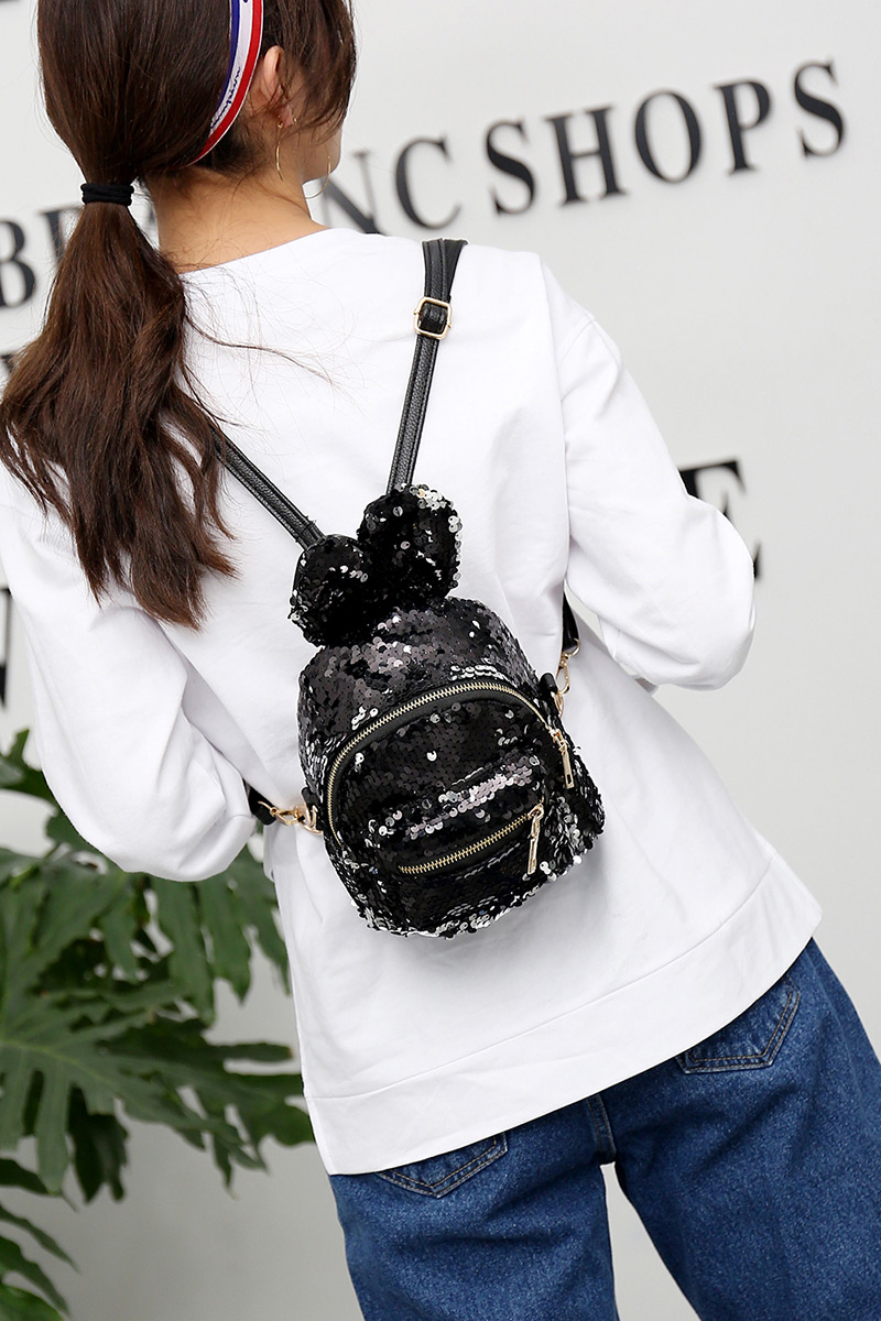 Fashion White Rabbit Shape Design Paillette Decorated Backpack,Backpack