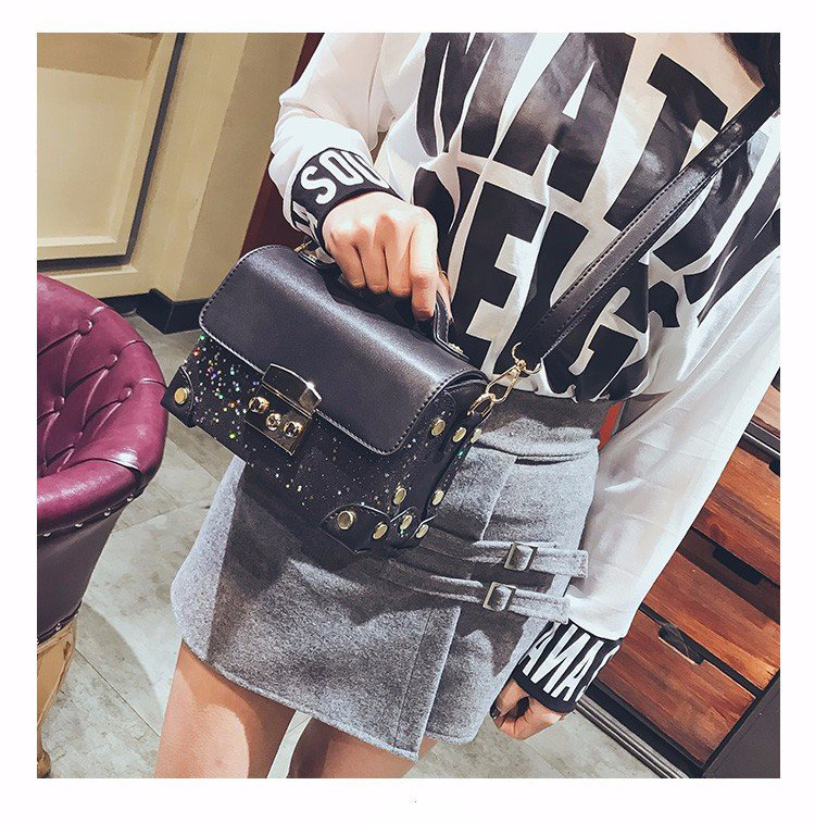 Fashion Black Paillette Decorated Bag,Handbags