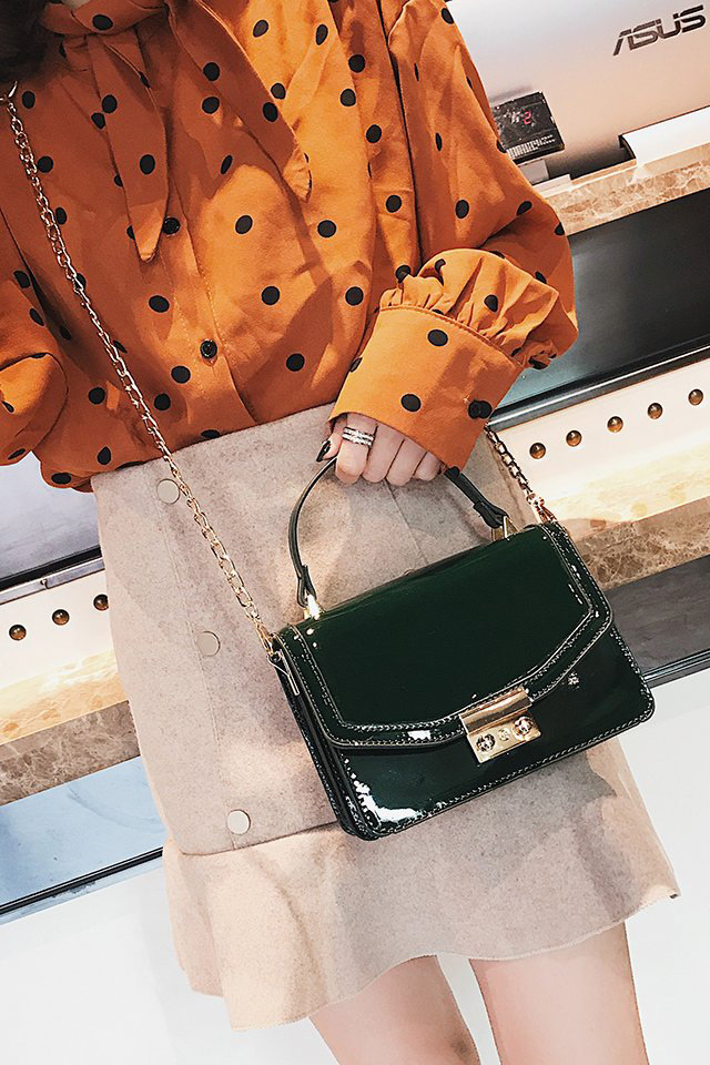 Fashion Green Belt Buckle Decorated Bag,Handbags