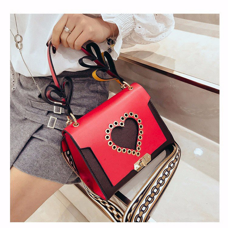 Fashion Brown Heart Shape Decorated Bag,Handbags