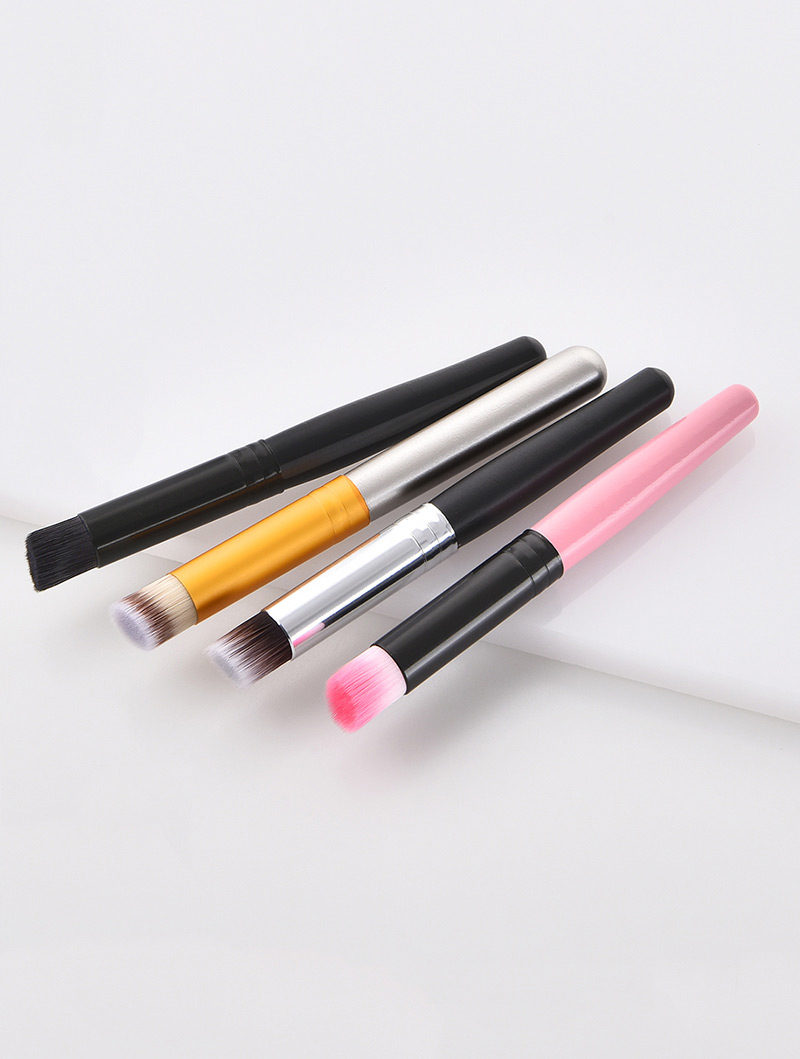 Fashion Silver Color+yellow Flat Shape Decorated Makeup Brush,Beauty tools