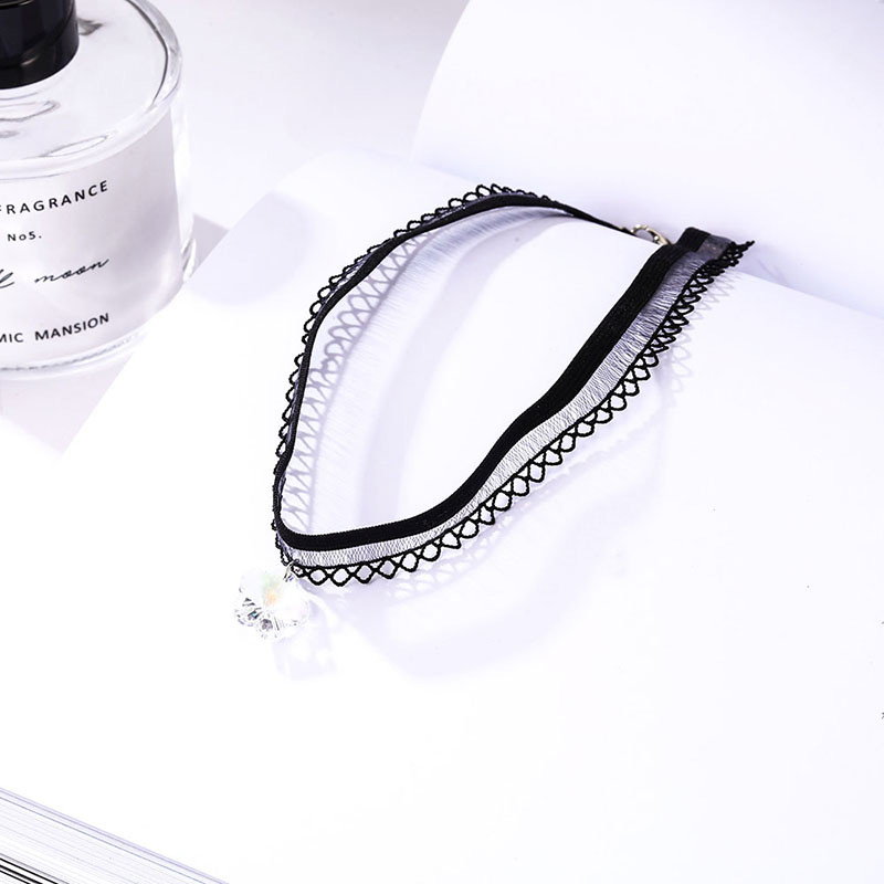 Fashion Black Flower Shape Decorated Tassel Full Diamond Earrings,Pendants
