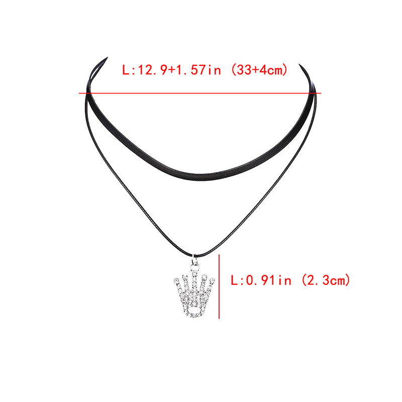 Fashion Balck Crown Shape Decorated Necklace,Pendants