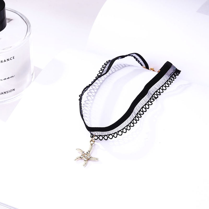 Fashion Balck Starfish Shape Decorated Necklace,Pendants