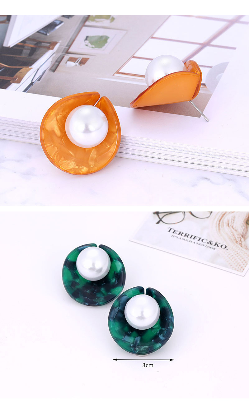 Fashion Orange Round Shape Decorated Earrings,Stud Earrings