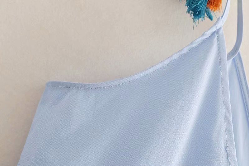 Fashion Light Blue V Neckline Design Suspender Blouse,Hair Crown