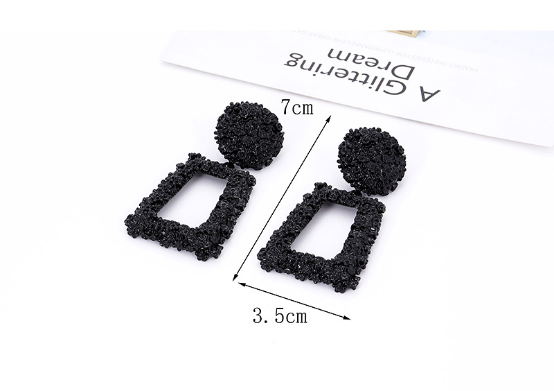 Fashion Black Square Shape Decorated Earrings,Drop Earrings