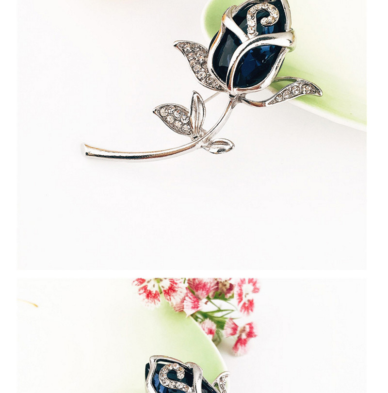 Fashion Blue Flower Shape Decorated Brooch,Korean Brooches