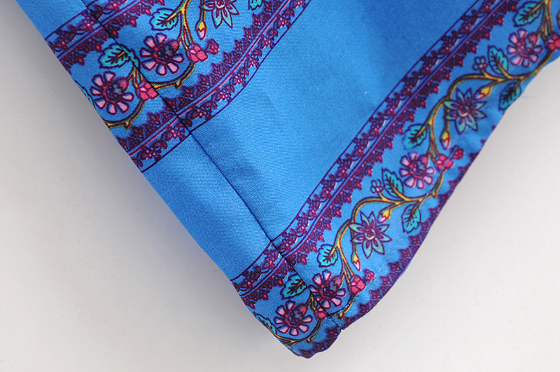 Fashion Blue Birds&flowers Pattern Decorated Kimono,Coat-Jacket
