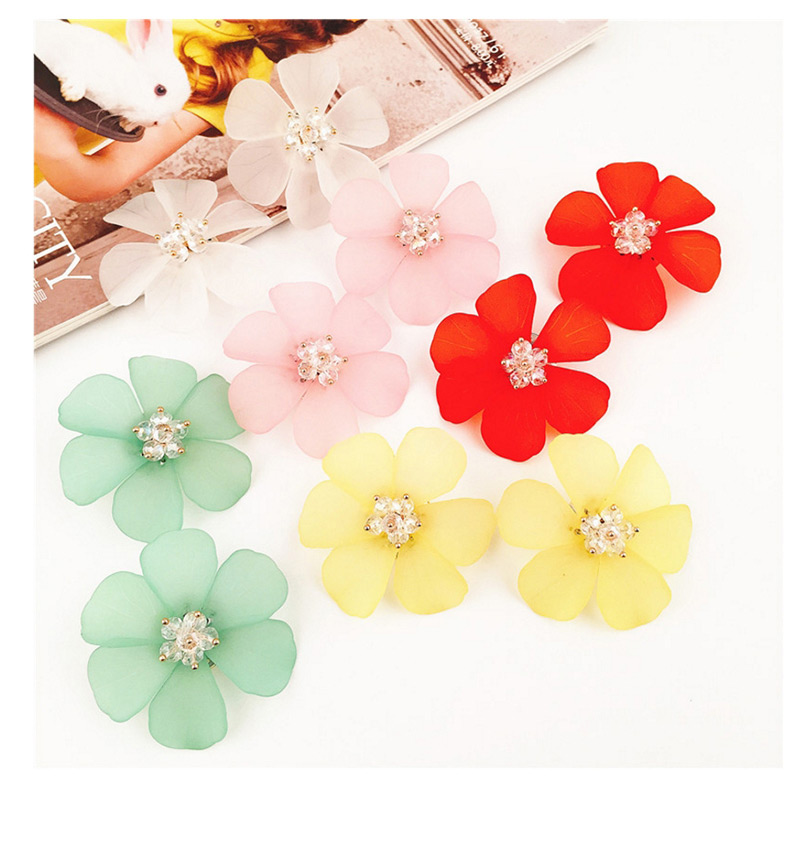 Elegant Yellow Flowers Shape Design Pure Color Earrings,Stud Earrings