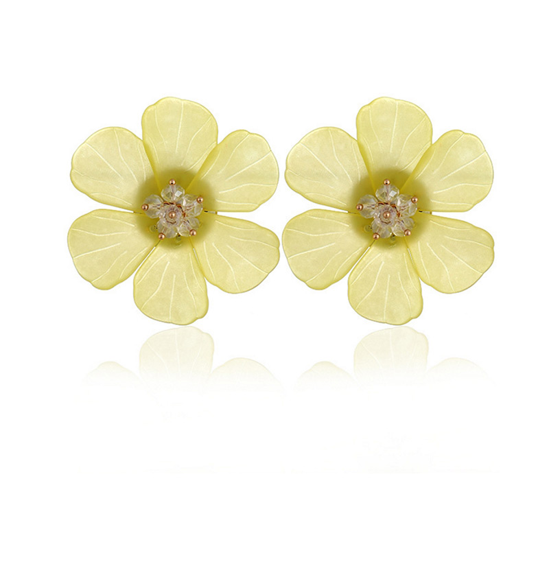 Elegant Green Flowers Shape Design Pure Color Earrings,Stud Earrings