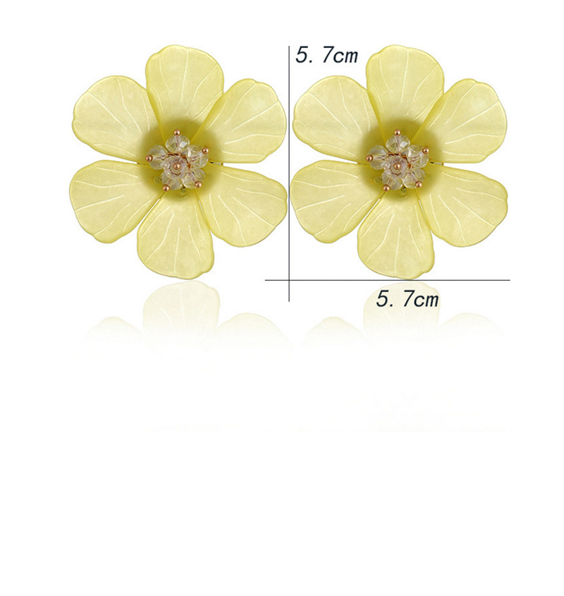 Elegant Yellow Flowers Shape Design Pure Color Earrings,Stud Earrings