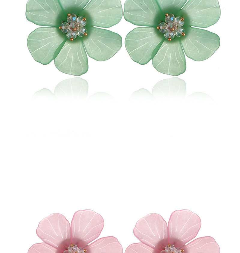 Elegant Pink Flowers Shape Design Pure Color Earrings,Stud Earrings