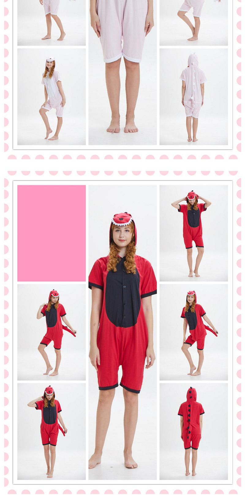 Lovely Red Brid Pattern Decorated One-piece Pajamas(for Adult),Cartoon Pajama