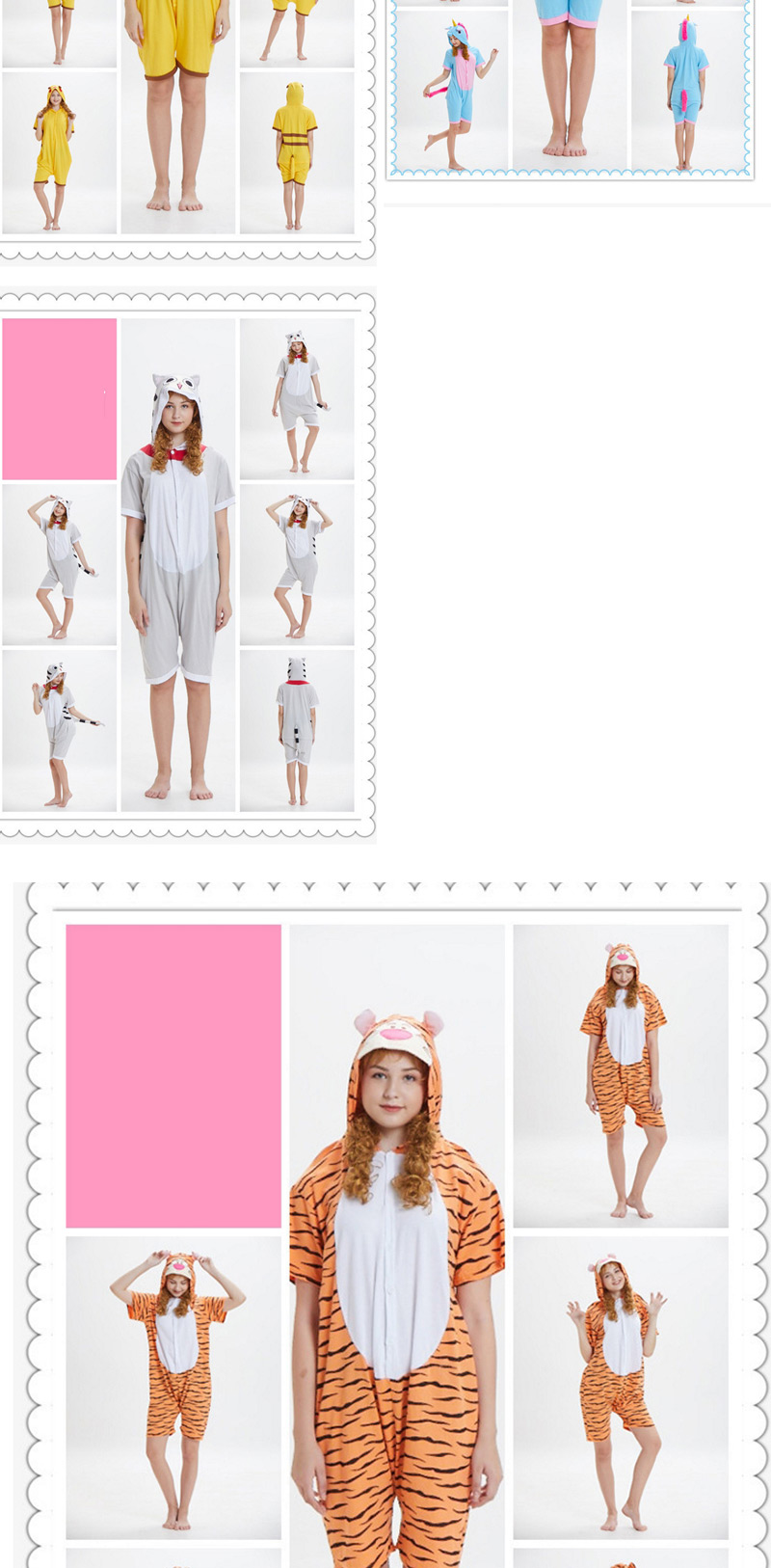 Lovely Yellow+white Bear Pattern Decorated One-piece Pajamas(for Adult),Cartoon Pajama