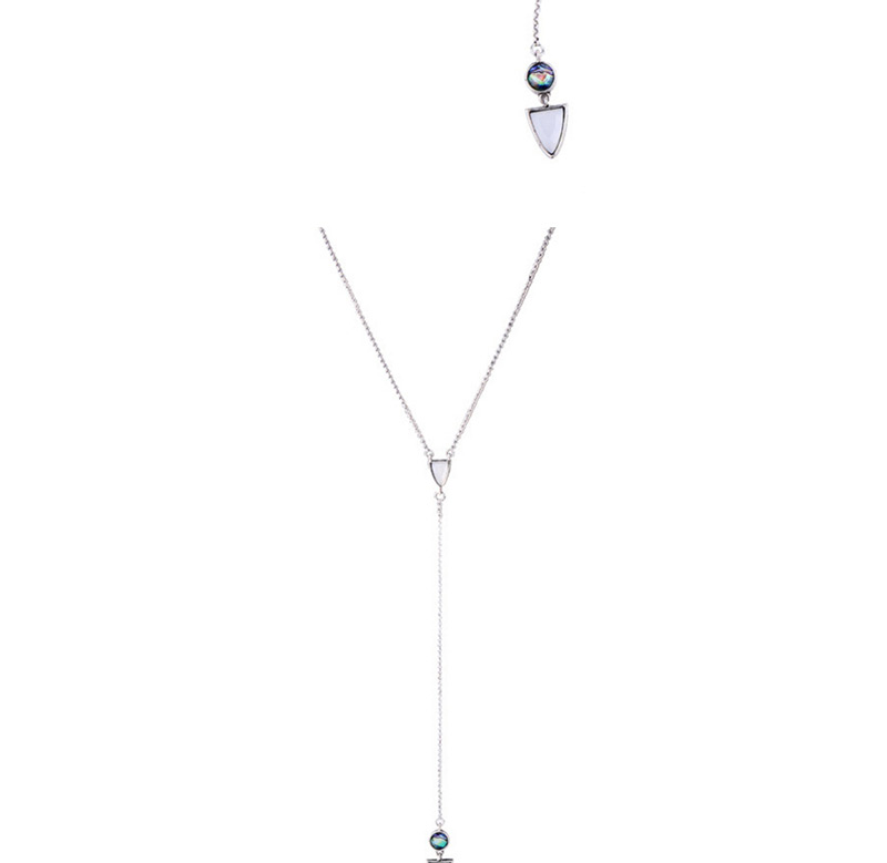 Fashion Silver Color Triangle Shape Decorated Necklace,Multi Strand Necklaces