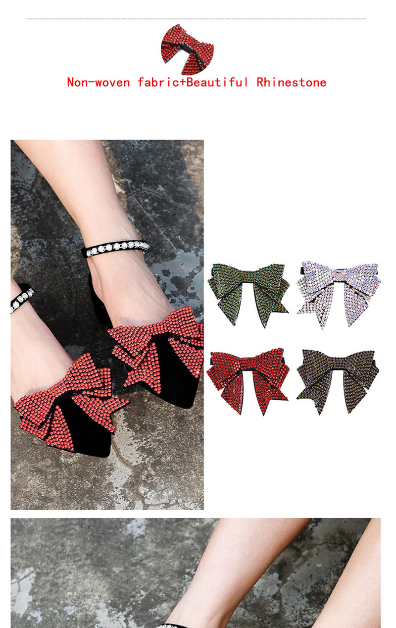 Fashion Red Full Diamond Design Bowknot Shape Shoes Accessories（1pc),Body Piercing Jewelry