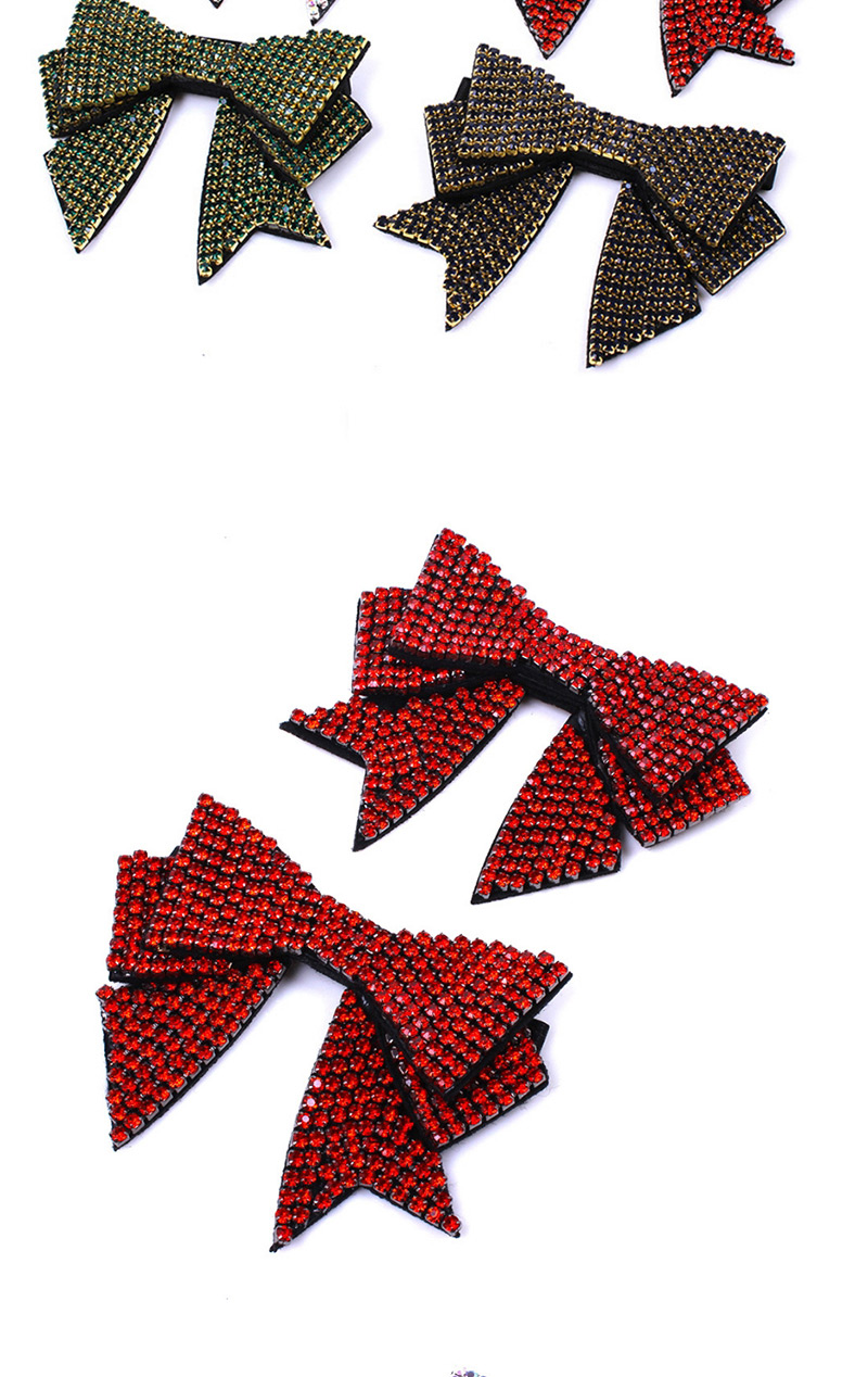 Fashion Green Full Diamond Design Bowknot Shape Shoes Accessories（1pc）,Body Piercing Jewelry