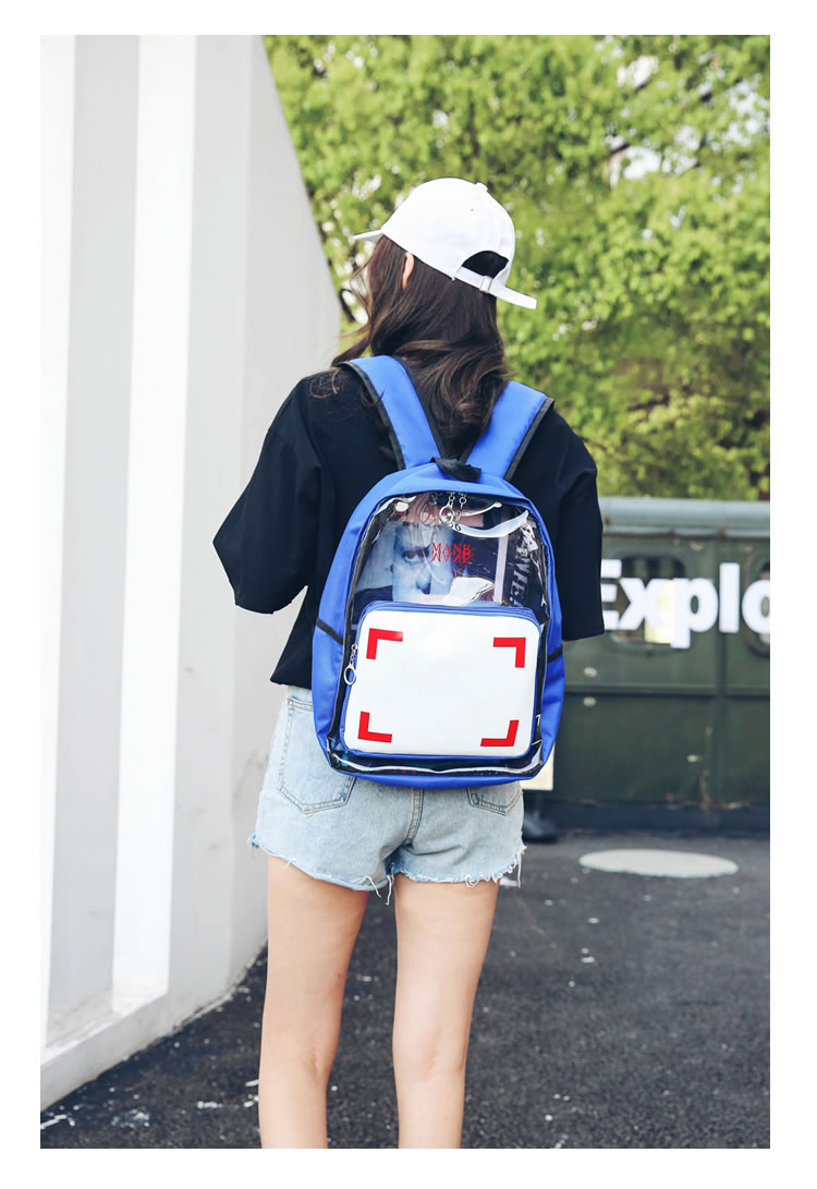 Fashion Blue People Pattern Decorated Simple Backpack(large),Backpack