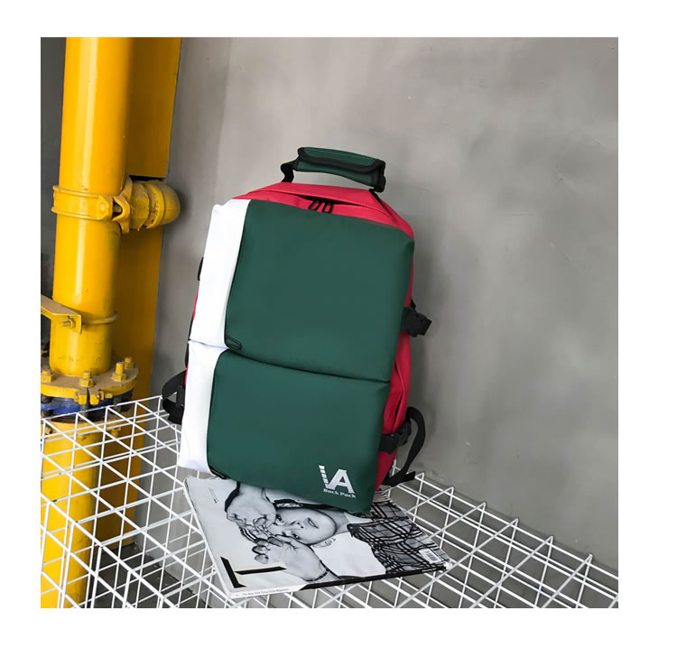 Fashion Green+white Color Matching Design Casual Backpack,Backpack