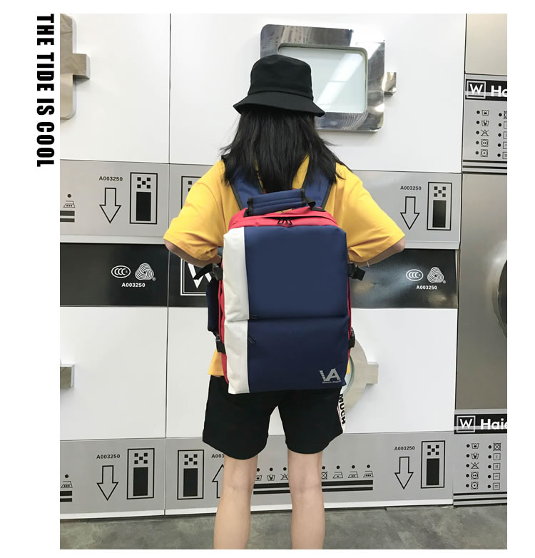 Fashion Blue+white Color Matching Design Casual Backpack,Backpack