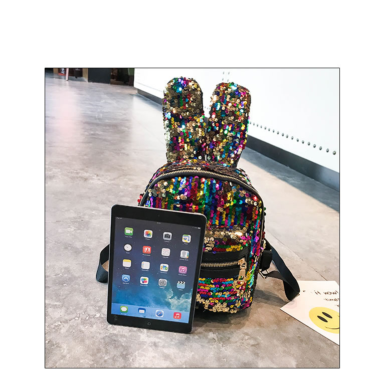 Fashion Gold Color+pink Cartoon Rabbit Shape Design Leisure Travel Bag,Backpack