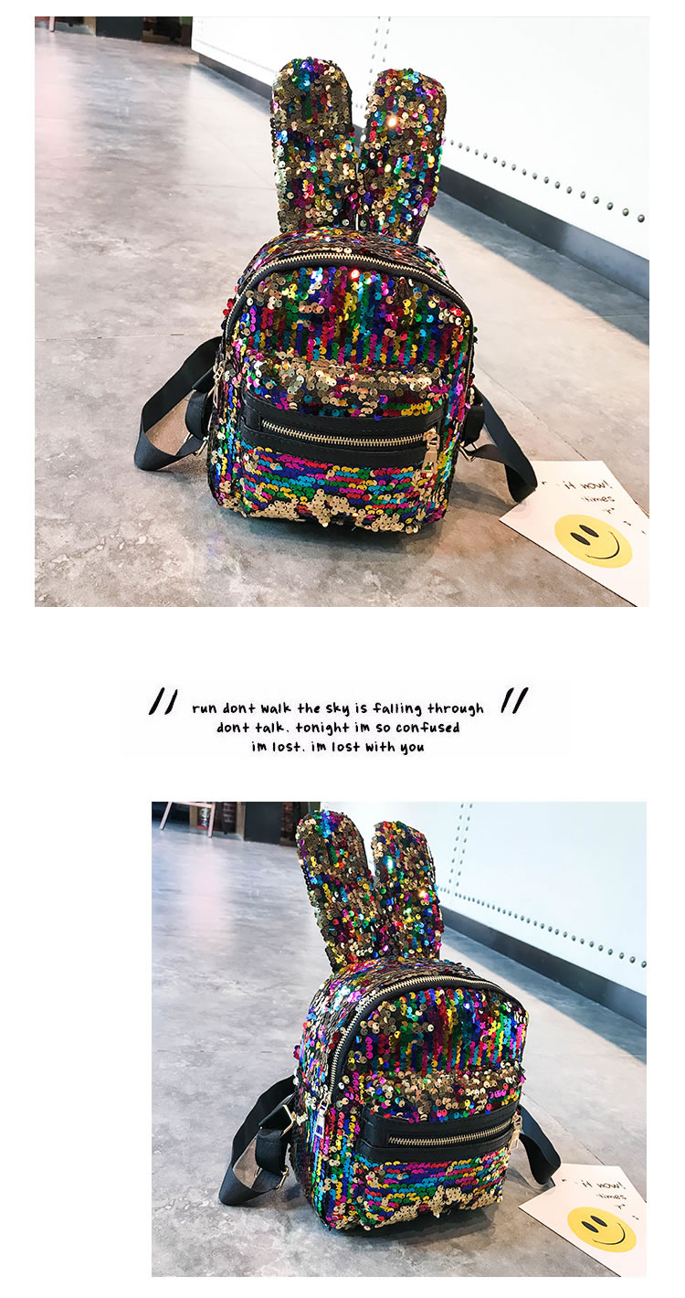 Fashion Plum Red+black Cartoon Rabbit Shape Design Leisure Travel Bag,Backpack