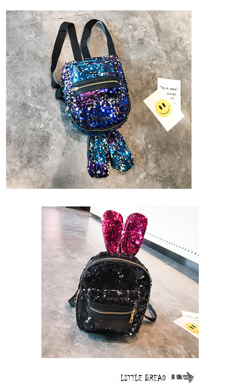 Fashion Blue Cartoon Rabbit Shape Design Leisure Travel Bag,Backpack