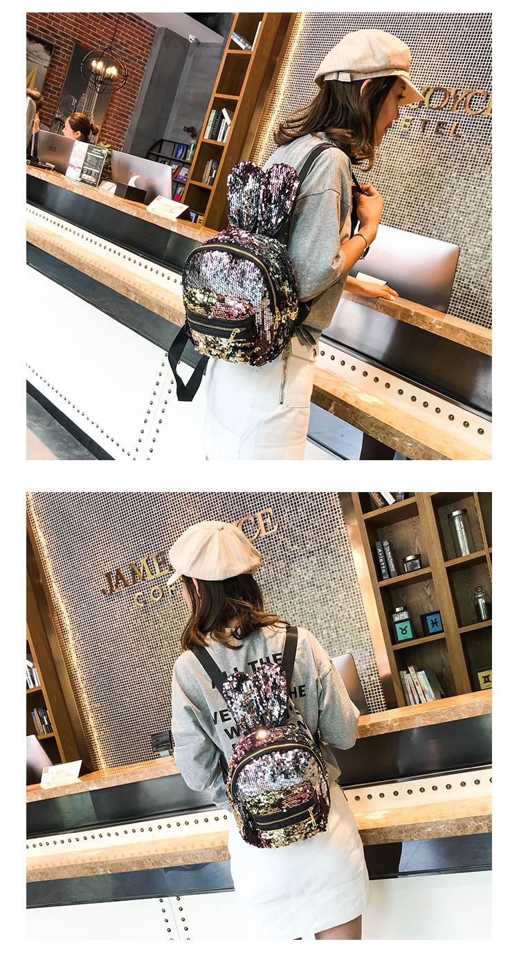 Fashion White+pink Cartoon Rabbit Shape Design Leisure Travel Bag,Backpack