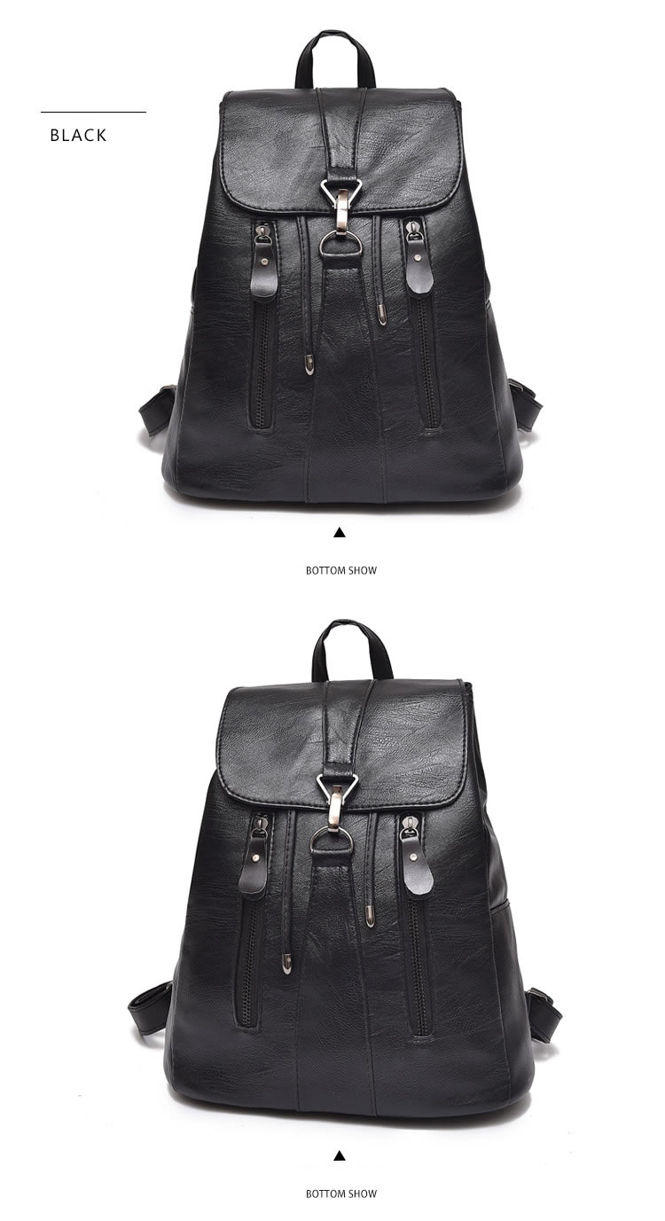 Fashion Black Pure Color Desgin Leisure Travel Bag,Backpack
