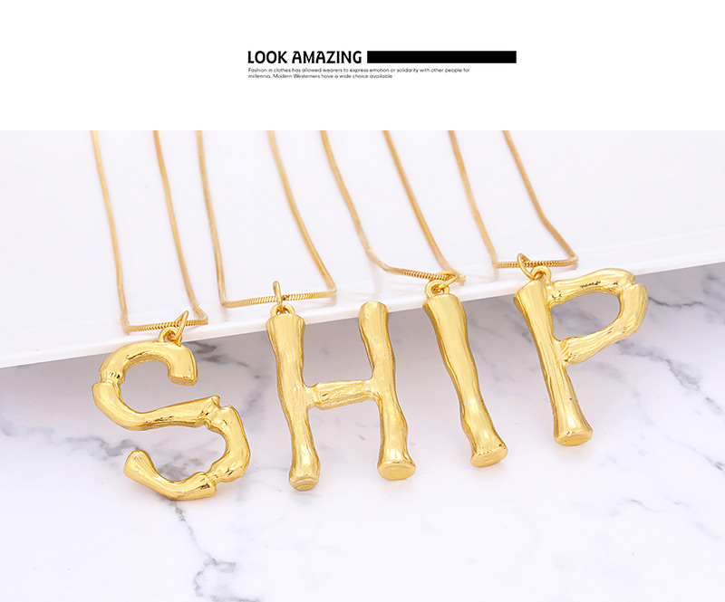 Fashion Gold Color Letter F Pendant Decorated Necklace,Pendants