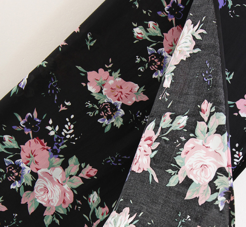 Elegant Black Flower Pattern Decorated Simple Skirt,Skirts