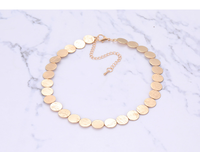 Elegant Gold Color Round Shape Design Pure Color Choker,Chains