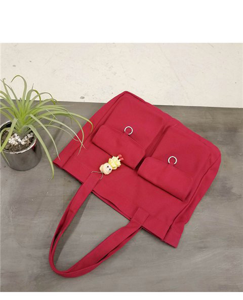 Fashion Red Pure Color Decorated High-capacity Bag,Messenger bags