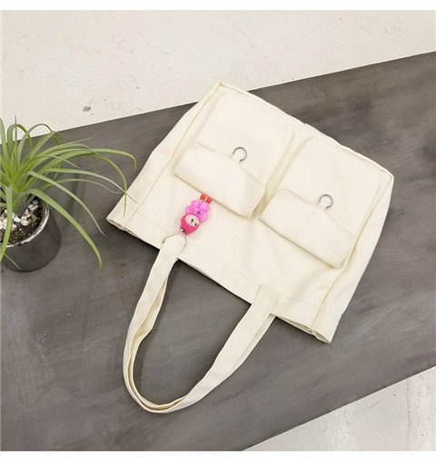 Fashion Beige Pure Color Decorated High-capacity Bag,Messenger bags