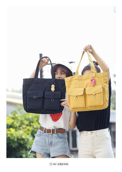 Fashion Yellow Pure Color Decorated High-capacity Bag,Messenger bags