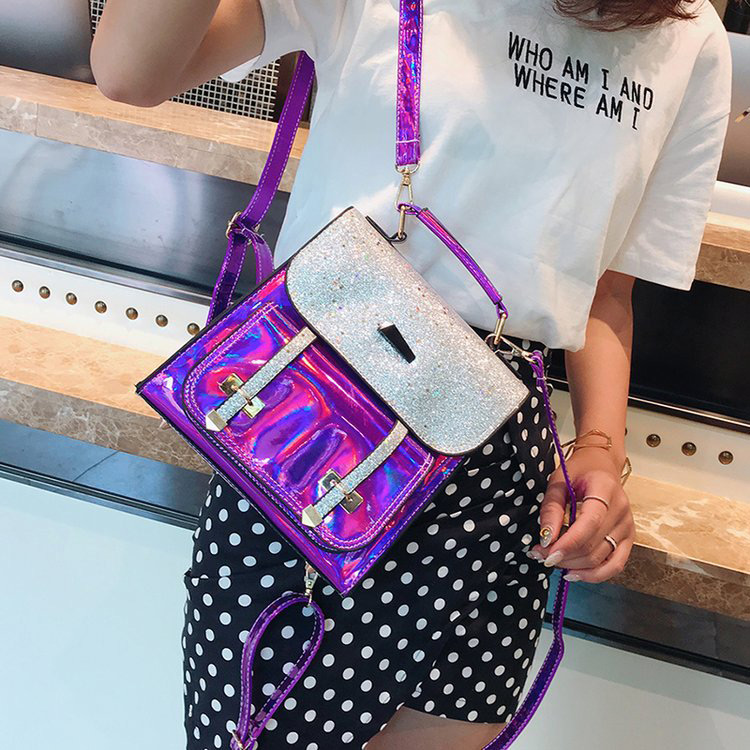 Fashion Purple Sequins Pattern Decorated High-capacity Bag,Backpack