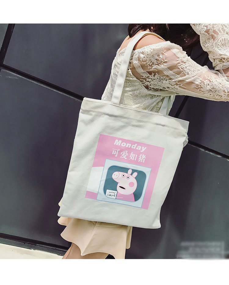 Fashion White Peppa Pig Pattern Decorated Shoulder Bag,Messenger bags