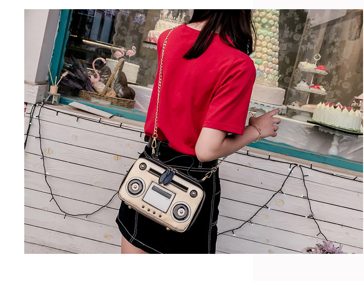 Fashion Gold Color Recorder Shape Design Shoulder Bag,Handbags