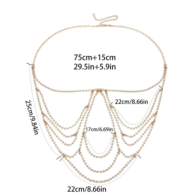 Fashion Silver Color Full Diamond Decorated Boday Chain,Body Piercing Jewelry