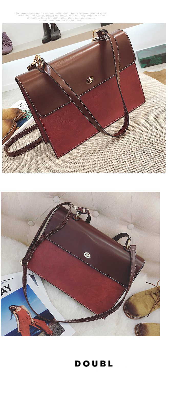 Fashion Claret Red Square Shape Decorated Bag,Messenger bags