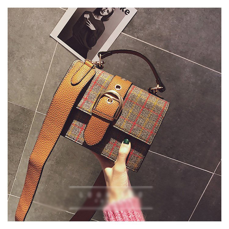 Fashion Gray Grid Pattern Decorated Bag,Handbags