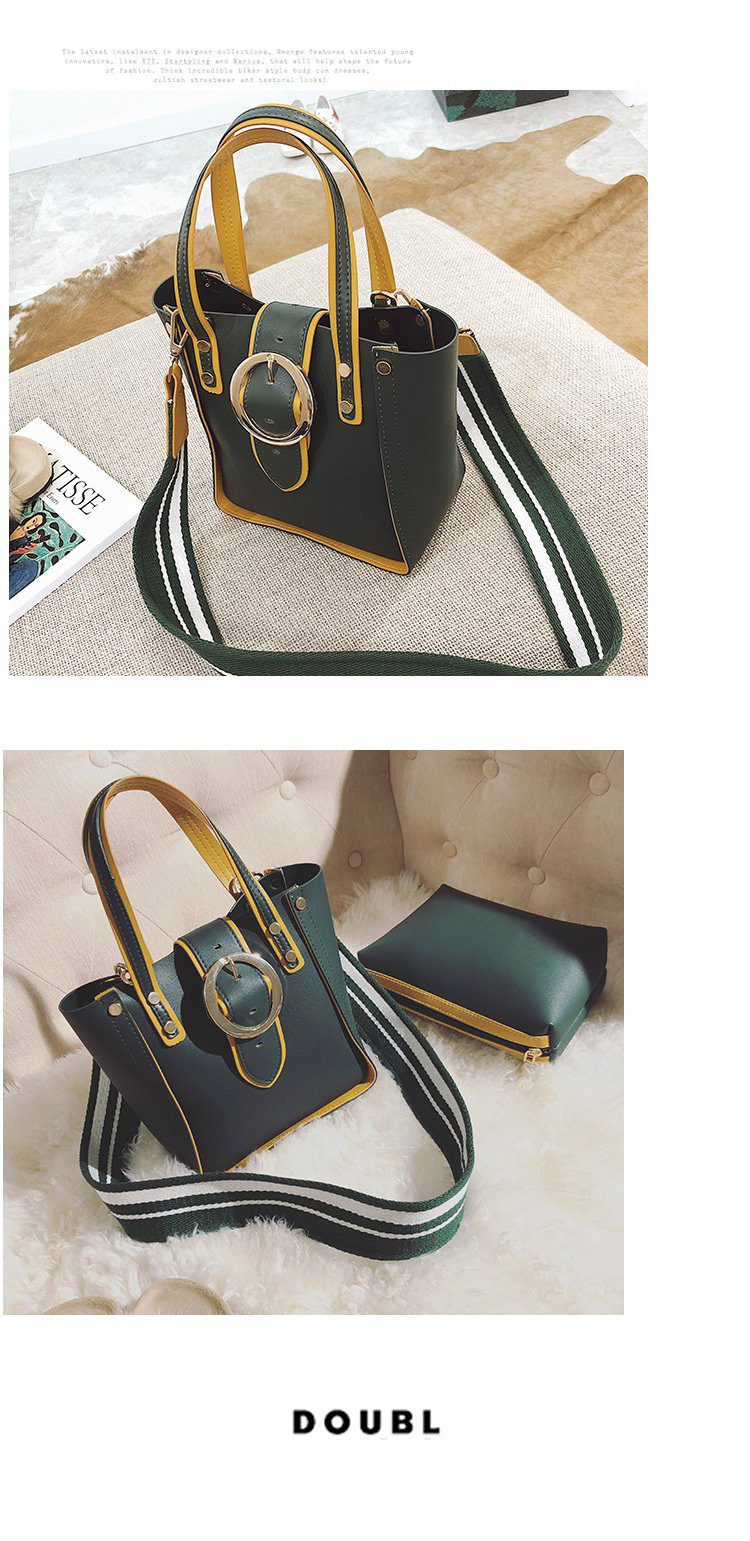 Fashion Green Belt Buckle Decorated Bag,Handbags