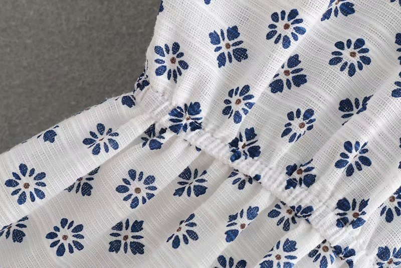 Fashion White Off-the-shoulder Design Flower Pattern Jumpsuit,Pants