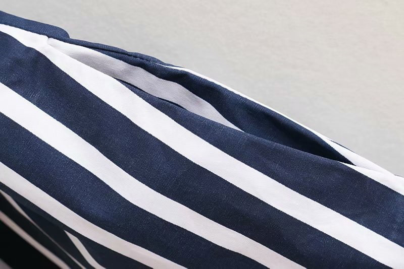 Fashion Navy Stripe Pattern Decorated Suspender Jumpsuit,Pants